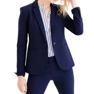 NEW J. CREW NAVY BI-STRETCH CAMPBELL BLAZER SIZE 2